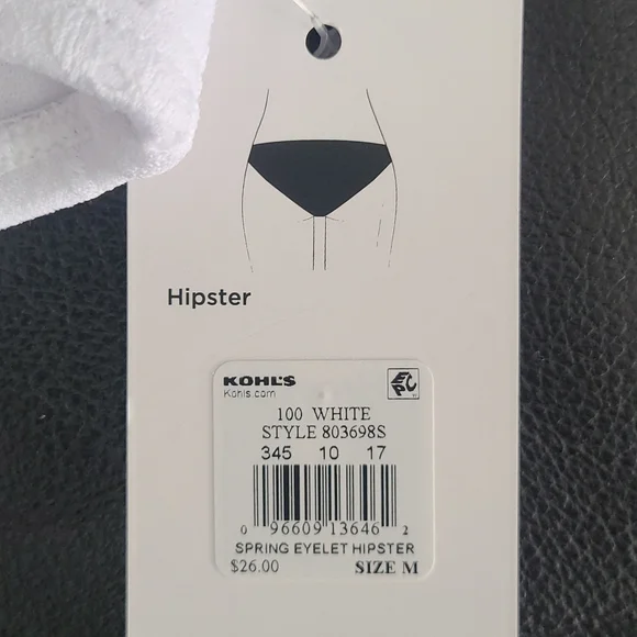SO Swim Hipster Bottom Size M (Junior) White Eyelet. NWT - Picture 5 of 6
